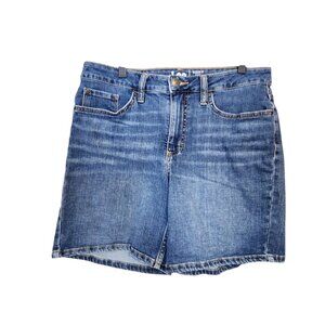 Lee Womens Mid Rise Denim Jean Shorts Size 10 Medium Regular Fit Blue